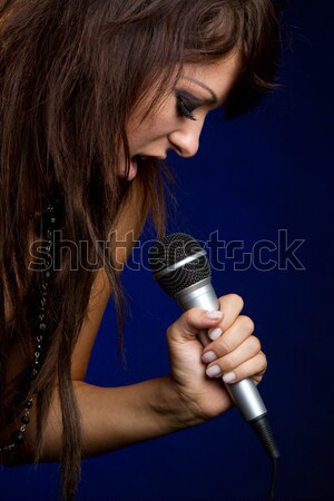 Microphone Singing Girl Stock photo © keeweeboy
