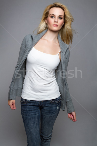 Jeans Sweater Woman Stock photo © keeweeboy