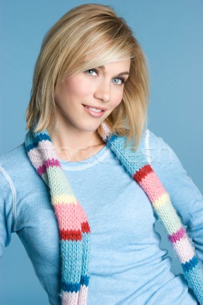 Blond Scarf Woman Stock photo © keeweeboy