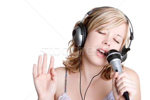 Stock photo: Singing Music Girl