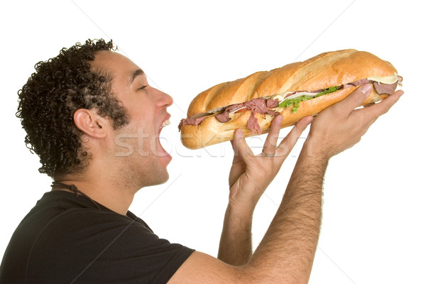 Man Eating Sandwich Stock photo © keeweeboy