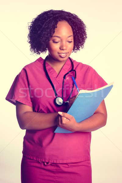 Mooie vrouw verpleegkundige vrouw grafiek meisje Stockfoto © keeweeboy