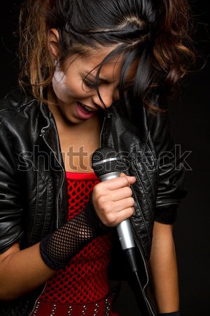 Pistool vrouw sexy zwarte vrouw meisje Stockfoto © keeweeboy