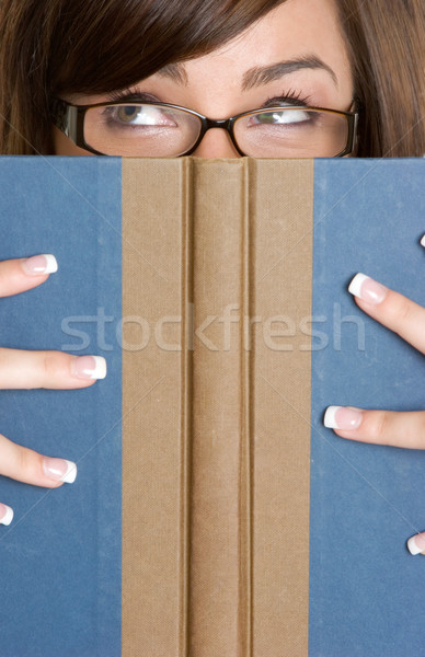 Kitap kız kadın okul saç Stok fotoğraf © keeweeboy