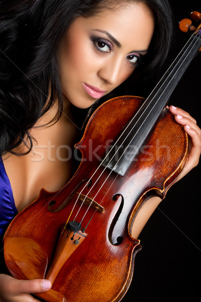 Violino donna bella sfondo Foto d'archivio © keeweeboy