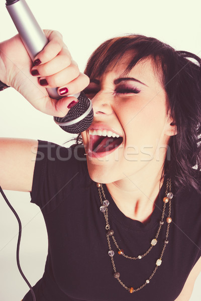 Microphone Singing Woman Stock photo © keeweeboy