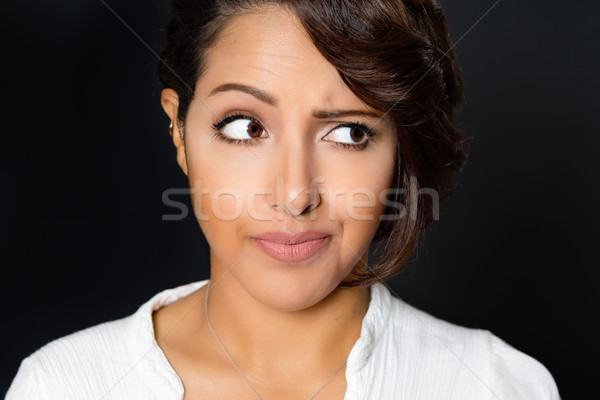 Kobieta wyraz twarzy twarz piękna portret Zdjęcia stock © keeweeboy