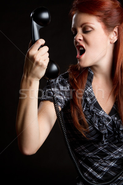 Stock photo: Angry Phone Woman