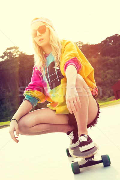 Girl Riding Skateboard Stock photo © keeweeboy