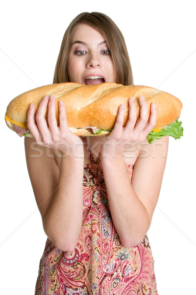 Girl Biting Sandwich Stock photo © keeweeboy