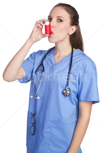 Asthma Inhaler Nurse Stock photo © keeweeboy