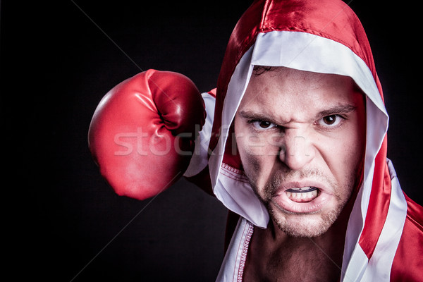 [[stock_photo]]: Professionnels · Homme · boxeur · agressif · homme · visage