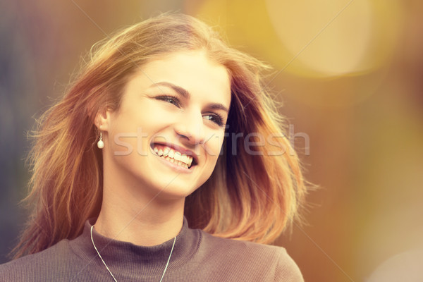 Pretty Laughing Teenage Girl Stock photo © keeweeboy