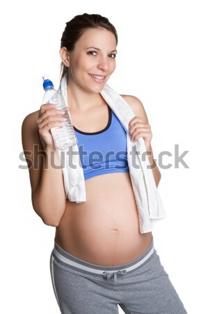 Сток-фото: беременна · Фитнес-женщины · питьевая · вода · воды · девушки · ребенка