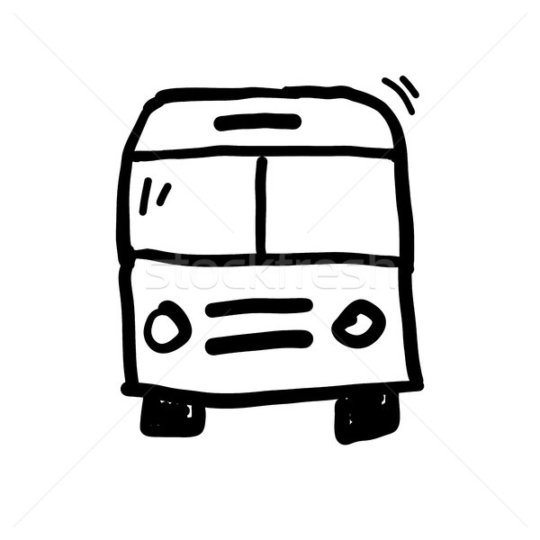 Vektor Bus Doodle Hand gezeichnet Reise digitalen Stock foto © keeweeboy