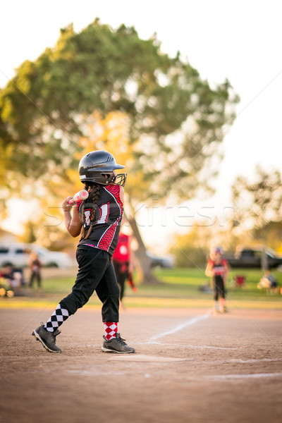 Ragazza giocare baseball softball squadra kid Foto d'archivio © keeweeboy