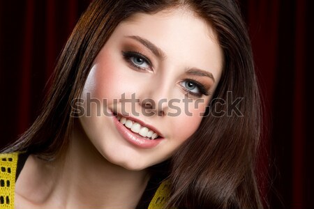 Ridere donna bella sorridere bruna ragazza Foto d'archivio © keeweeboy