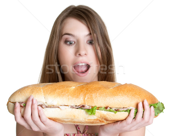 Girl Eating Food Stock photo © keeweeboy