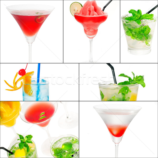 Cocktails colagem bebidas praça quadro fruto Foto stock © keko64