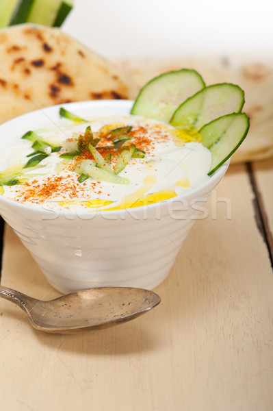 Arab middle east goat yogurt and cucumber salad  Stock photo © keko64