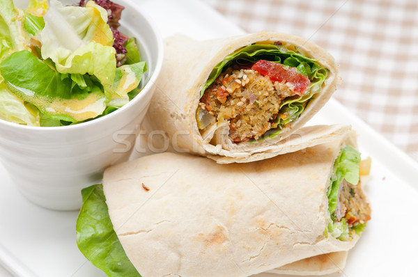 Stock foto: Pita · Brot · rollen · Verpackung · Sandwich · traditionellen