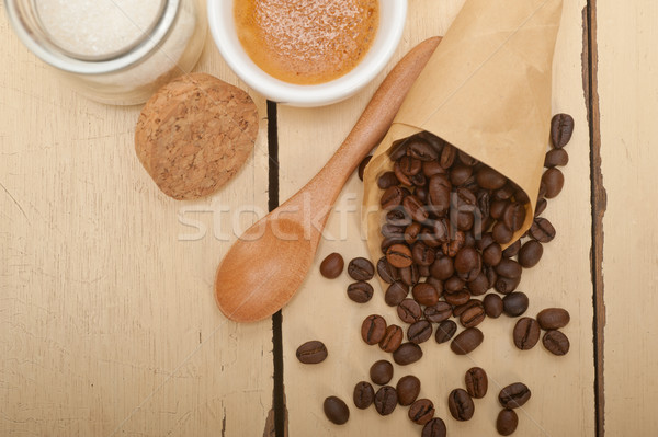 espresso coffee and beans Stock photo © keko64