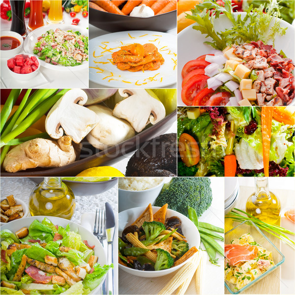 salad collage composition nested on frame Stock photo © keko64