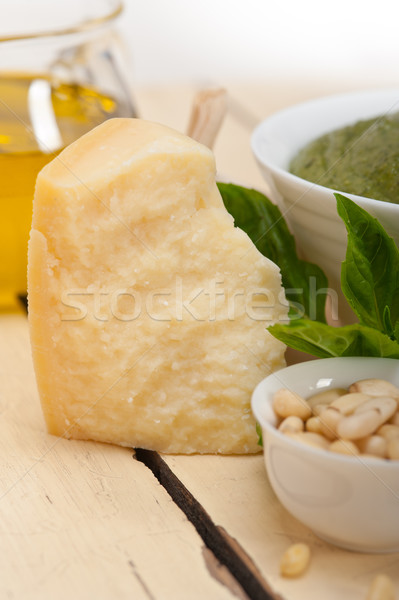 Foto stock: Italiano · manjericão · pesto · molho · ingredientes · tradicional