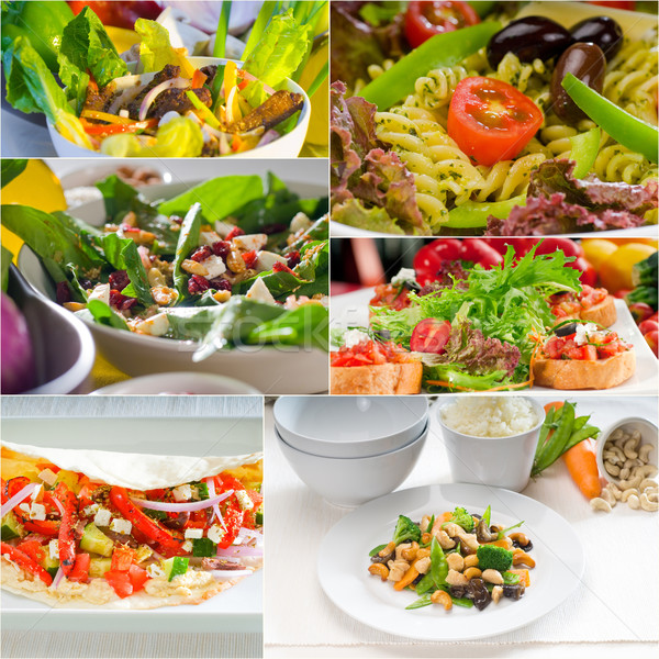 salad collage composition nested on frame Stock photo © keko64