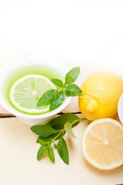 Stock photo: mint infusion tea tisane with lemon