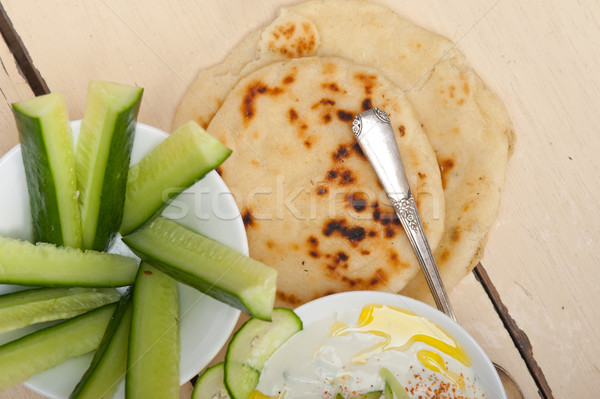 Arab middle east goat yogurt and cucumber salad  Stock photo © keko64