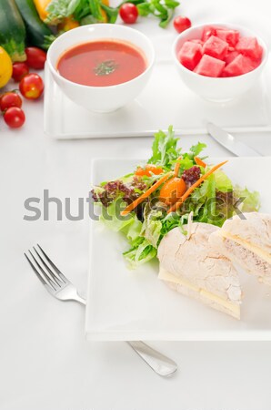 ストックフォト: マグロ · チーズ · サンドイッチ · サラダ · 魚 · 新鮮な