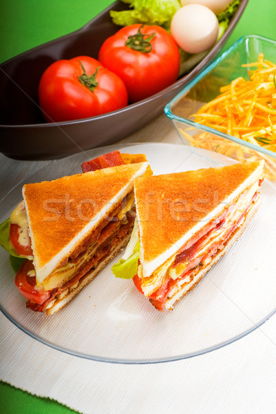 Club sandwich fresche classico trasparente vetro Foto d'archivio © keko64