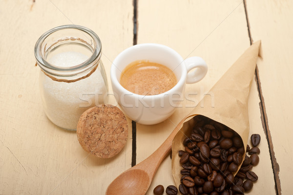 espresso coffee and beans Stock photo © keko64
