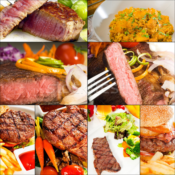 beef dishes collage Stock photo © keko64