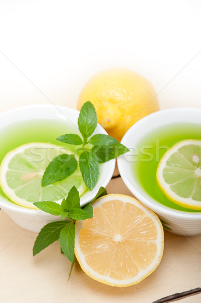 薄荷 注入 茶 檸檬 新鮮 健康 商業照片 © keko64
