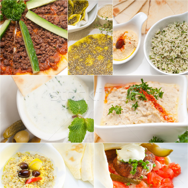 Árabe oriente médio comida colagem coleção branco Foto stock © keko64