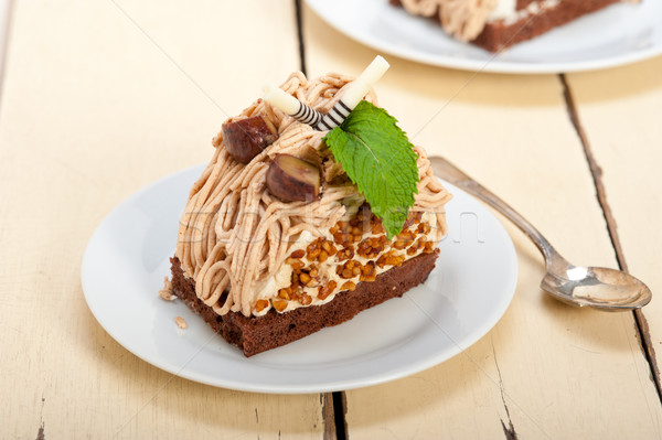 chestnut cream cake dessert Stock photo © keko64