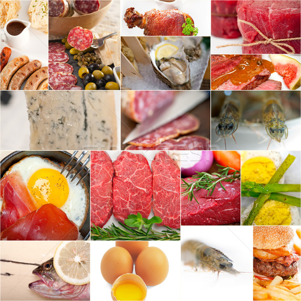 high protein food collection collage Stock photo © keko64