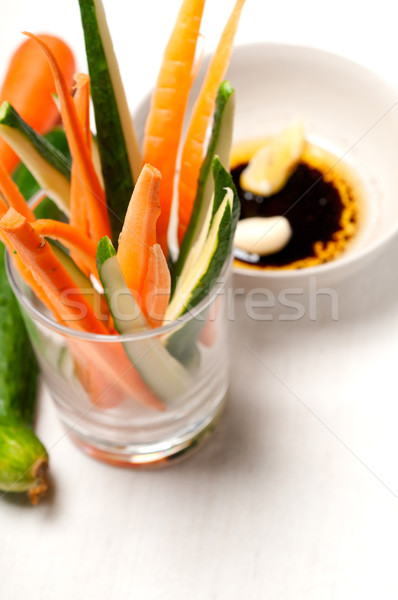 Stockfoto: Vers · snack · voorgerechten · ruw · wortel · komkommer