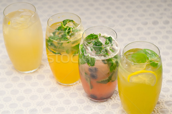 selection of fruits long drinks Stock photo © keko64