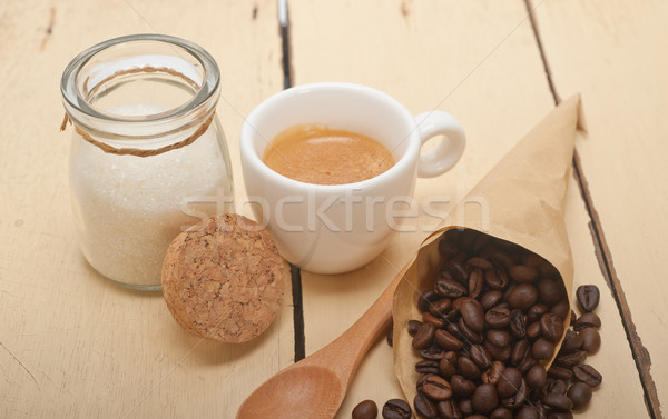 espresso coffee and beans Stock photo © keko64