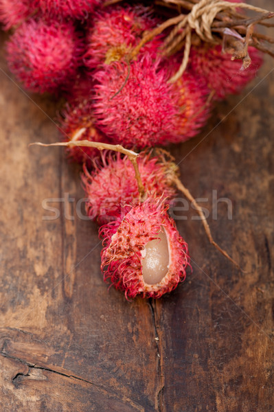 Fresche frutti tropicali rustico tavolo in legno alimentare Foto d'archivio © keko64
