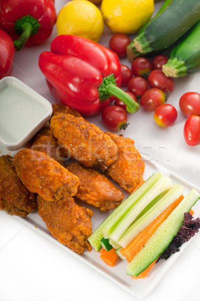  buffalo chicken wings served with pinzimonio Stock photo © keko64