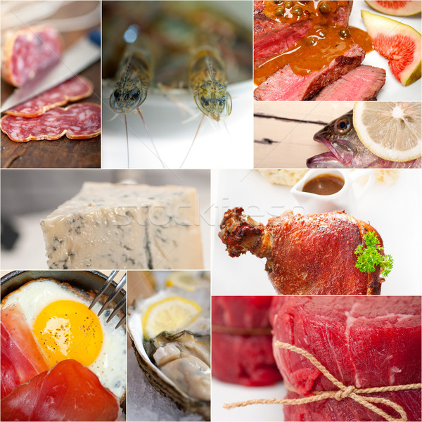 high protein food collection collage Stock photo © keko64