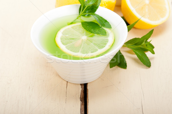 mint infusion tea tisane with lemon Stock photo © keko64