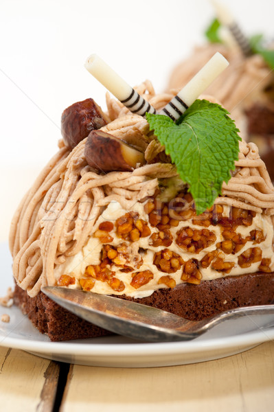 chestnut cream cake dessert Stock photo © keko64