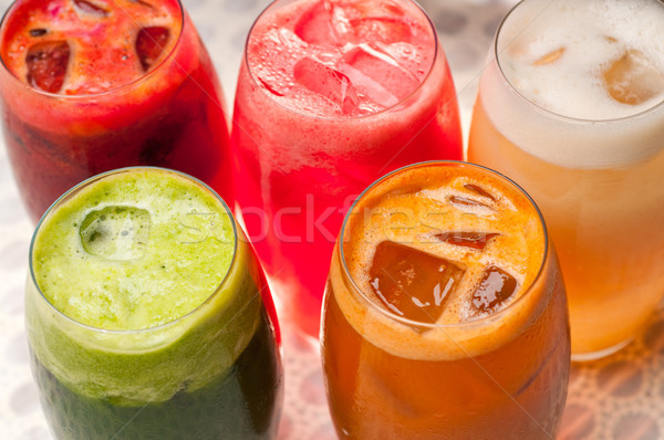 selection of fruits long drinks Stock photo © keko64