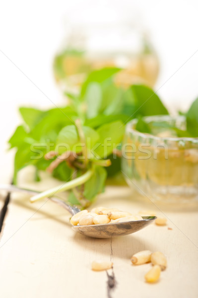 Arab traditional mint and pine nuts tea Stock photo © keko64