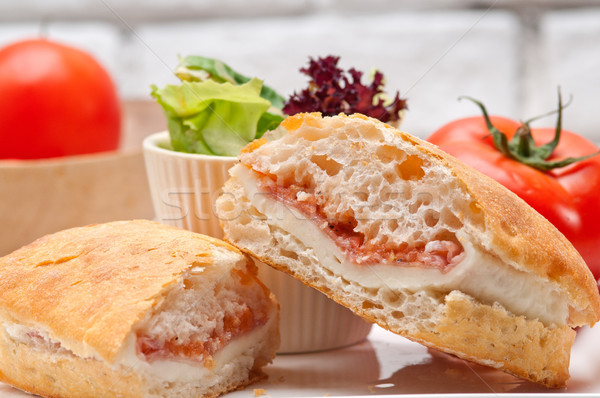 Foto stock: Panini · sándwich · jamón · tomate · italiano · alimentos